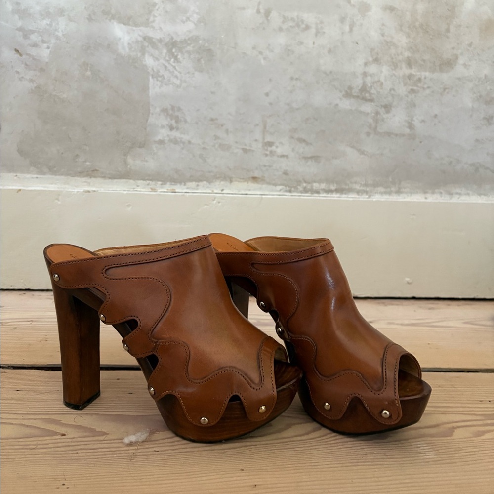 Georgina Chapman Leather Clogs - Like New, size 39